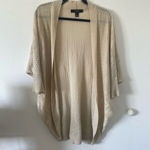 Cardigan Sweater Eyelet Open Front Batwing